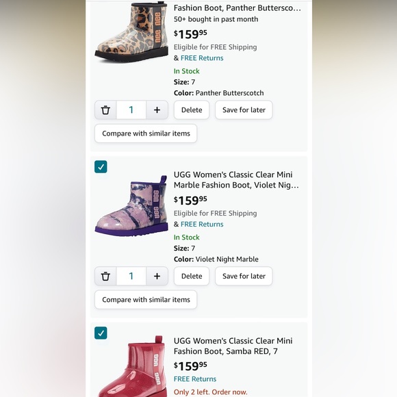 Ugg Red Mini Clear and Sherpa Filled Boots - Picture 17 of 17